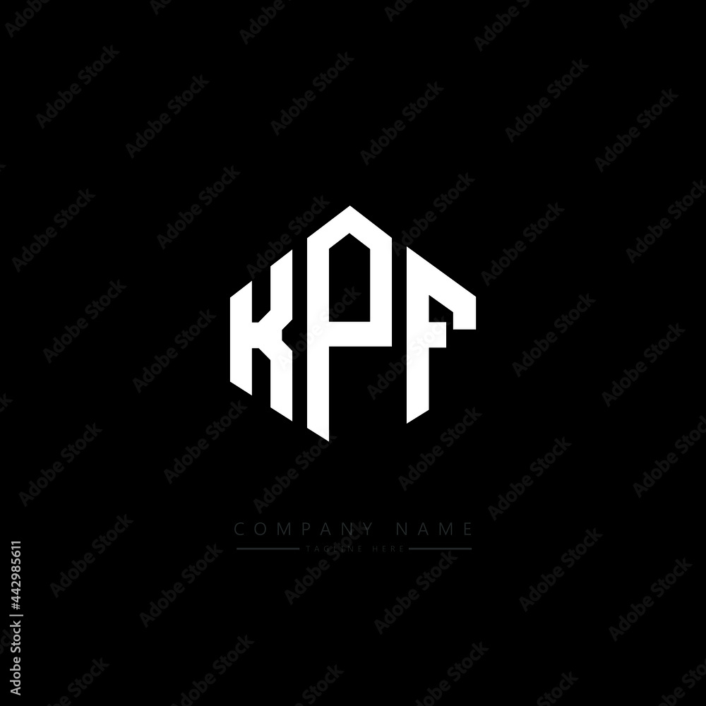 KPF letter logo design with polygon shape. KPF polygon logo monogram