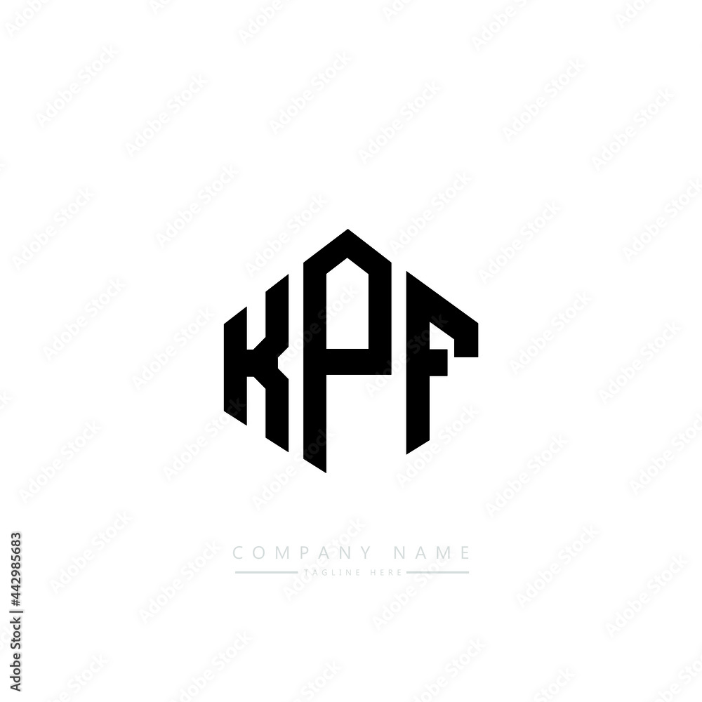 KPF letter logo design with polygon shape. KPF polygon logo monogram