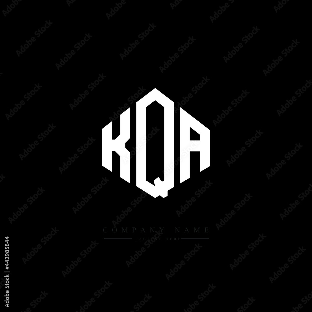 KQA letter logo design with polygon shape. KQA polygon logo monogram. KQA cube logo design. KQA hexagon vector logo template white and black colors. KQA monogram, KQA business and real estate logo. 