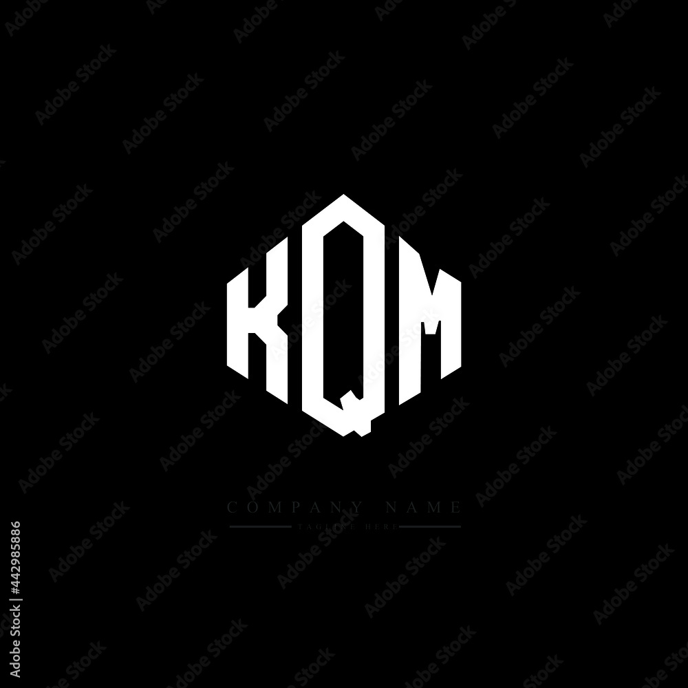 KQM letter logo design with polygon shape. KQM polygon logo monogram. KQM cube logo design. KQM hexagon vector logo template white and black colors. KQM monogram, KQM business and real estate logo. 