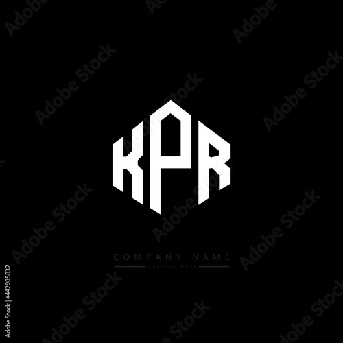 KPR letter logo design with polygon shape. KPR polygon logo monogram. KPR cube logo design. KPR hexagon vector logo template white and black colors. KPR monogram, KPR business and real estate logo. 
