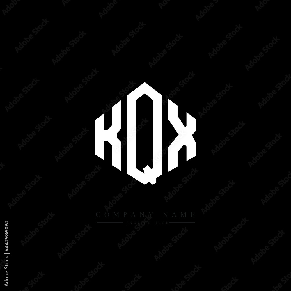 KQX letter logo design with polygon shape. KQX polygon logo monogram. KQX cube logo design. KQX hexagon vector logo template white and black colors. KQX monogram, KQX business and real estate logo. 