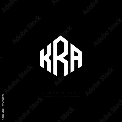 KRA letter logo design with polygon shape. KRA polygon logo monogram. KRA cube logo design. KRA hexagon vector logo template white and black colors. KRA monogram, KRA business and real estate logo. 