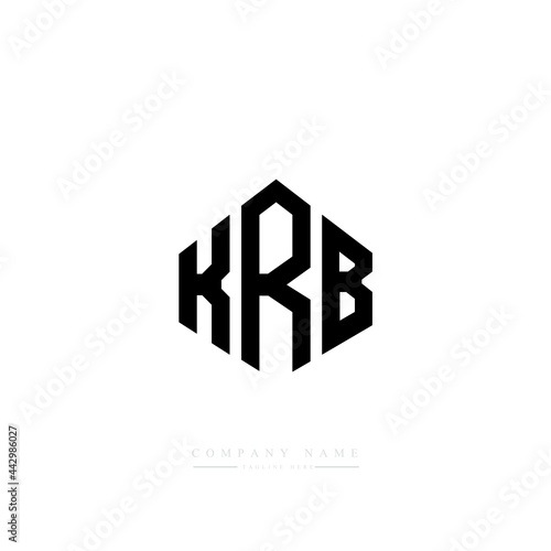 KRB letter logo design with polygon shape. KRB polygon logo monogram. KRB cube logo design. KRB hexagon vector logo template white and black colors. KRB monogram, KRB business and real estate logo. 