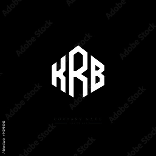 KRB letter logo design with polygon shape. KRB polygon logo monogram. KRB cube logo design. KRB hexagon vector logo template white and black colors. KRB monogram, KRB business and real estate logo. 