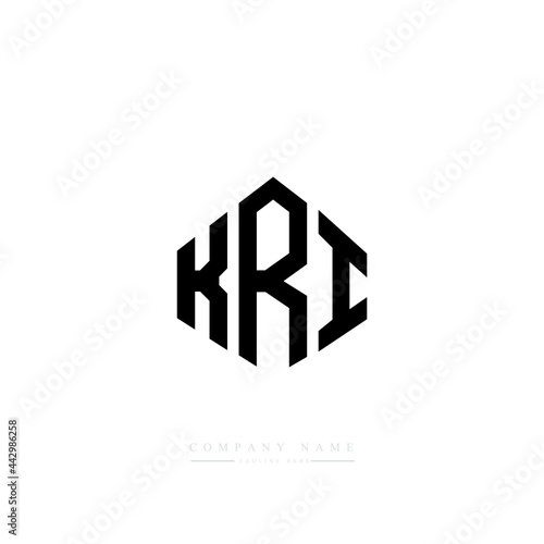 KRI letter logo design with polygon shape. KRI polygon logo monogram