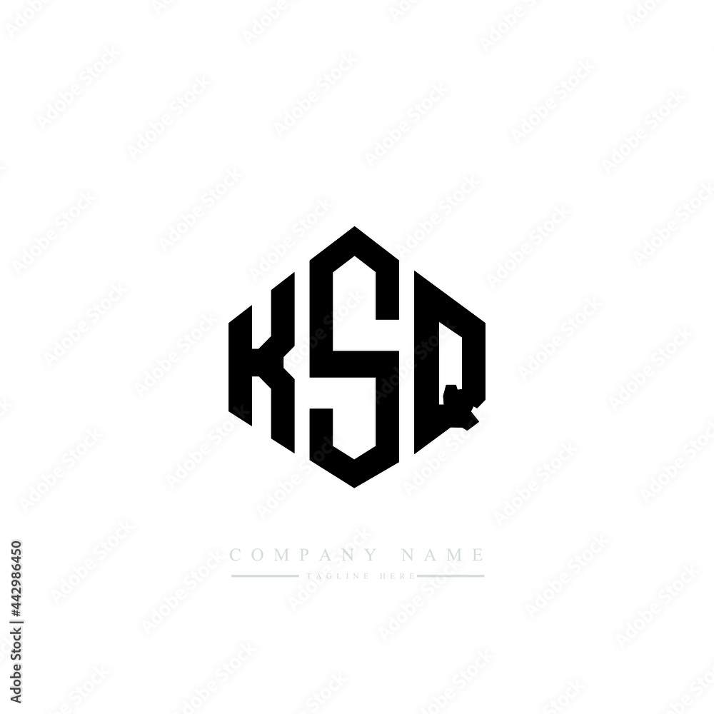 KSQ letter logo design with polygon shape. KSQ polygon logo monogram. KSQ cube logo design. KSQ hexagon vector logo template white and black colors. KSQ monogram, KSQ business and real estate logo. 