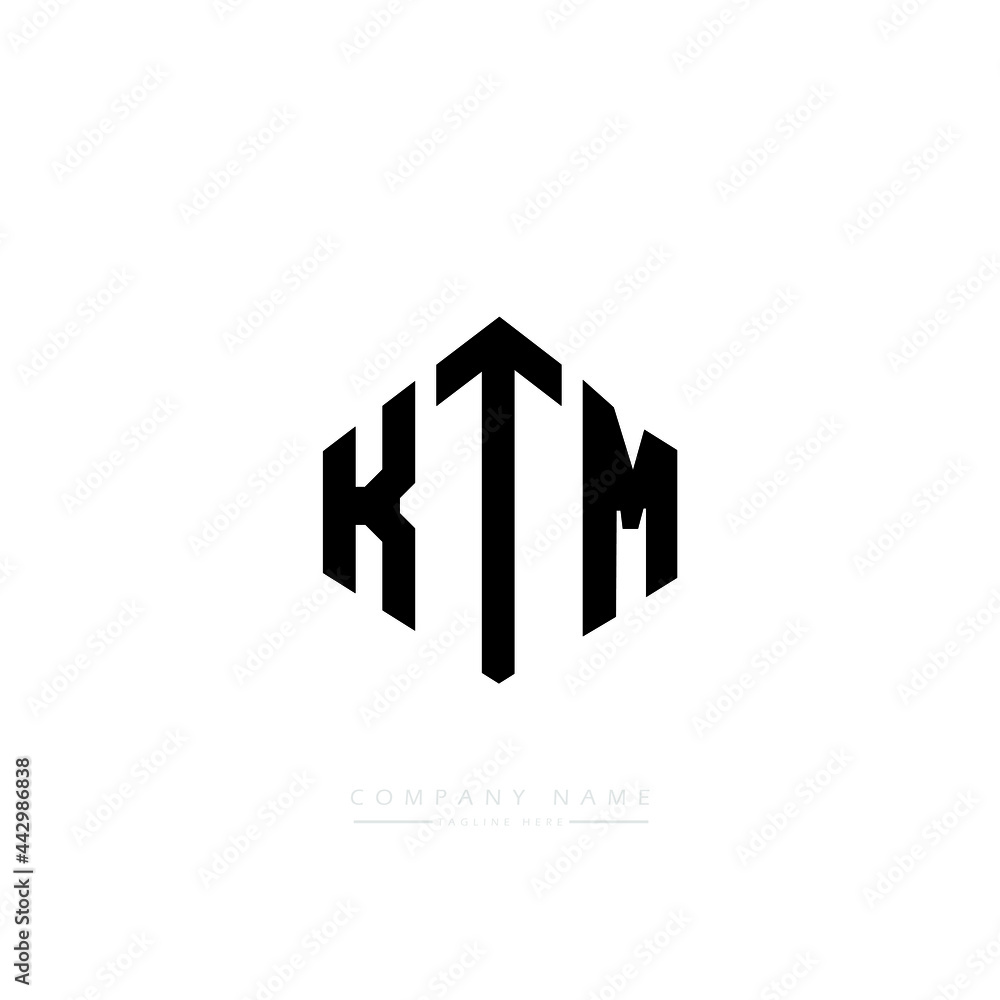 KTM letter logo design with polygon shape. KTM polygon logo monogram. KTM cube logo design. KTM hexagon vector logo template white and black colors. KTM monogram, KTM business and real estate logo. 