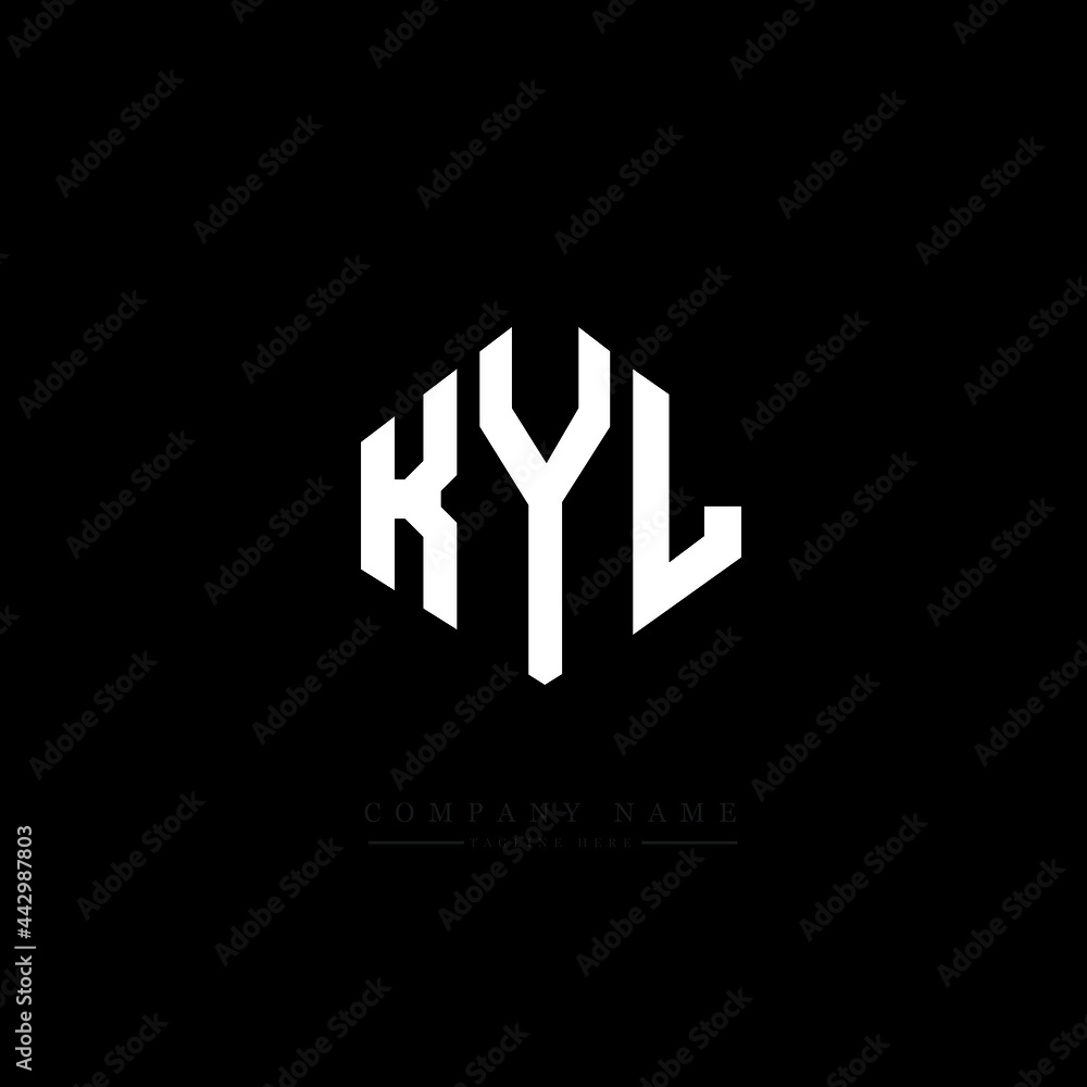 KYL letter logo design with polygon shape. KYL polygon logo monogram. KYL cube logo design. KYL hexagon vector logo template white and black colors. KYL monogram, KYL business and real estate logo. 