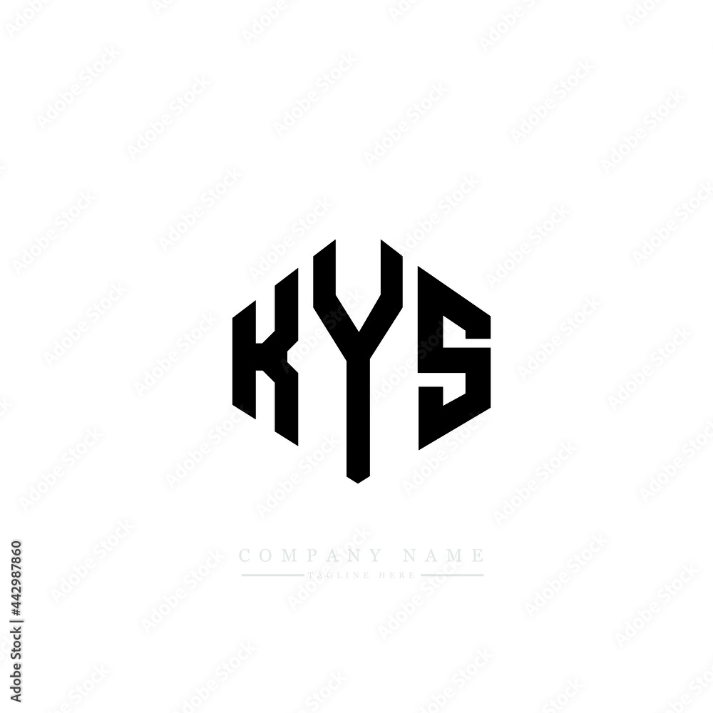 KYS letter logo design with polygon shape. KYS polygon logo monogram