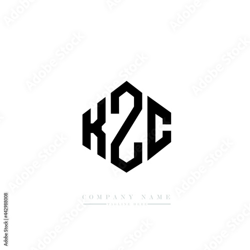 KZC letter logo design with polygon shape. KZC polygon logo monogram. KZC cube logo design. KZC hexagon vector logo template white and black colors. KZC monogram, KZC business and real estate logo.  © mamun25g