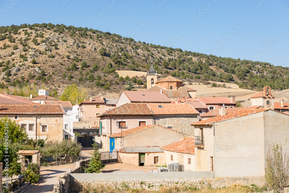 a view of Terzaga village, province of Guadalajara, Castile-La Mancha, Spain