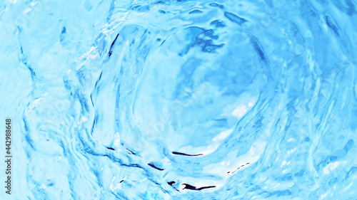 Abstract image of top view of shiny wave of clear blue water.