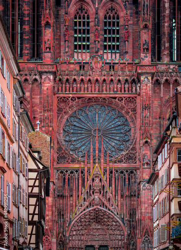Ocidental Facade - Notre-Dame of Strasbourg  Cathedral- France photo