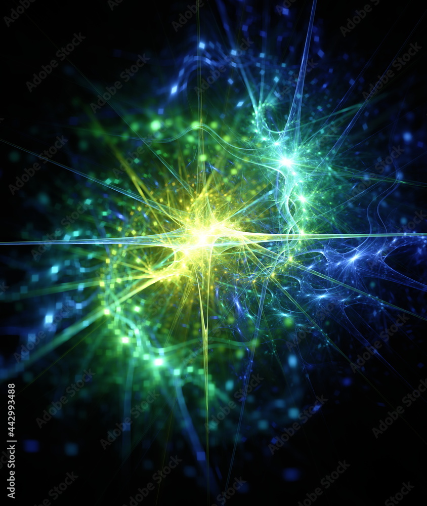 Abstract background, smooth multicolored lines on a black background. Abstract background, smooth multicolored lines on a black background.