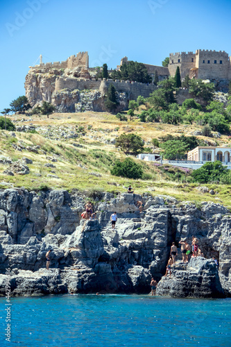 Greek Castle on hill near the sea