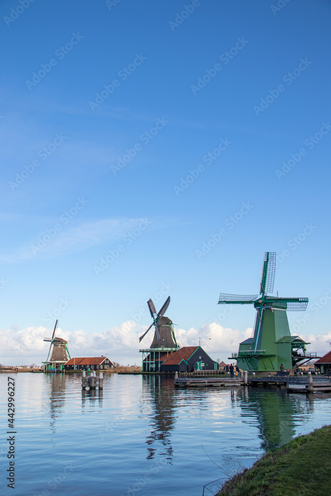 Dutch wind mills at Zaanse Schans