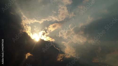 Time lapse of dark clouds blocking the sun