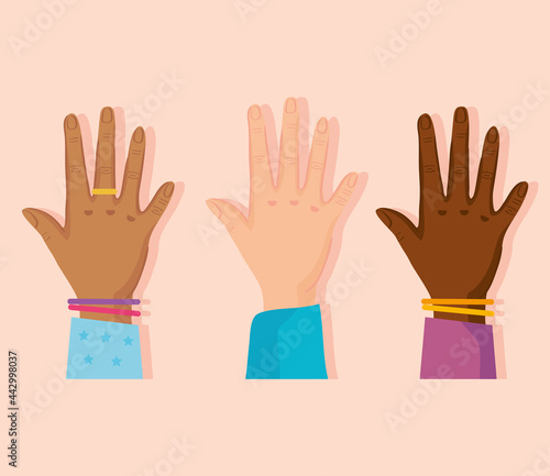 Human open hands set