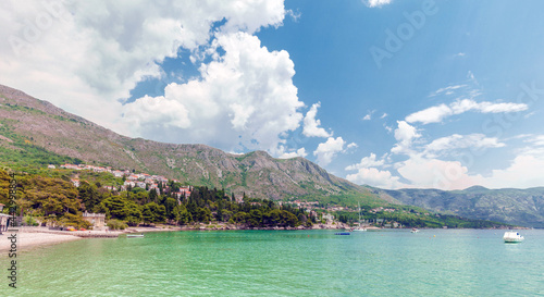 Canvas Print Srebrno has pretty pebble beaches secret bays, gentle climate and  was a favourite destination for the wealthy landed gentry of Dubrovnik