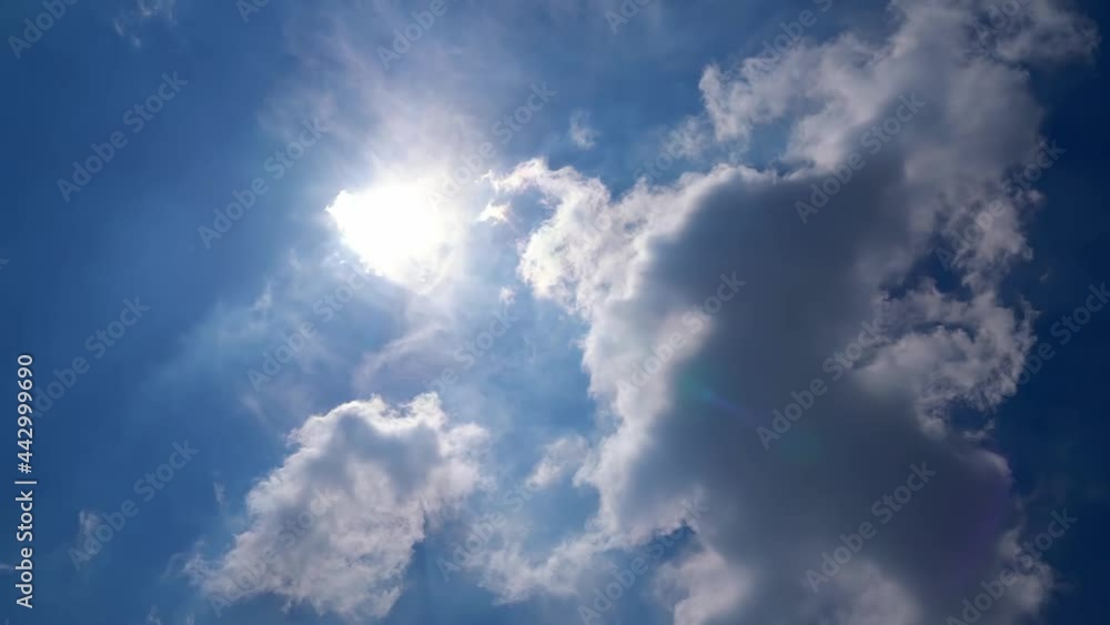 Time lapse of clouds flowing in the sky under sunlight Time lapse of clouds flowing in the sky under sunlight