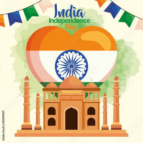 Happy india independence day taj mahal