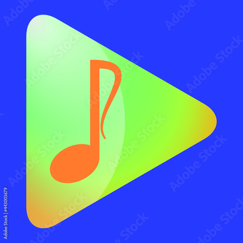 Музыкальный плеер иконка. Music player icon. Vector drawing.