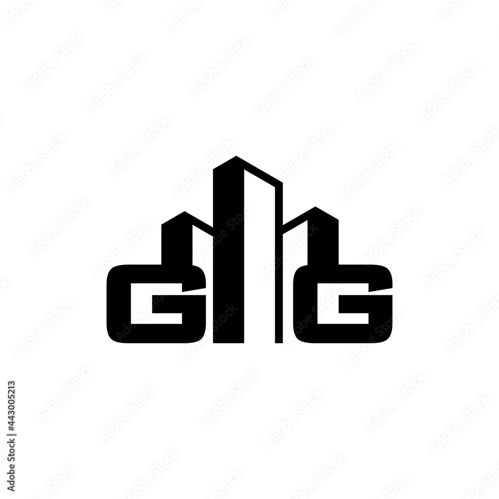 GG Initials letter Building Construction Real Estate logo GG Initials letter Building Construction Real Estate logo