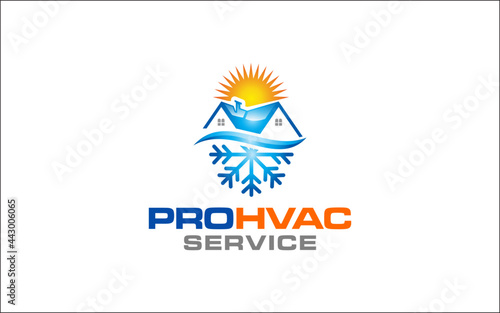 Illustration graphic vector of plumbing, heating and cooling service Logo Design template-10