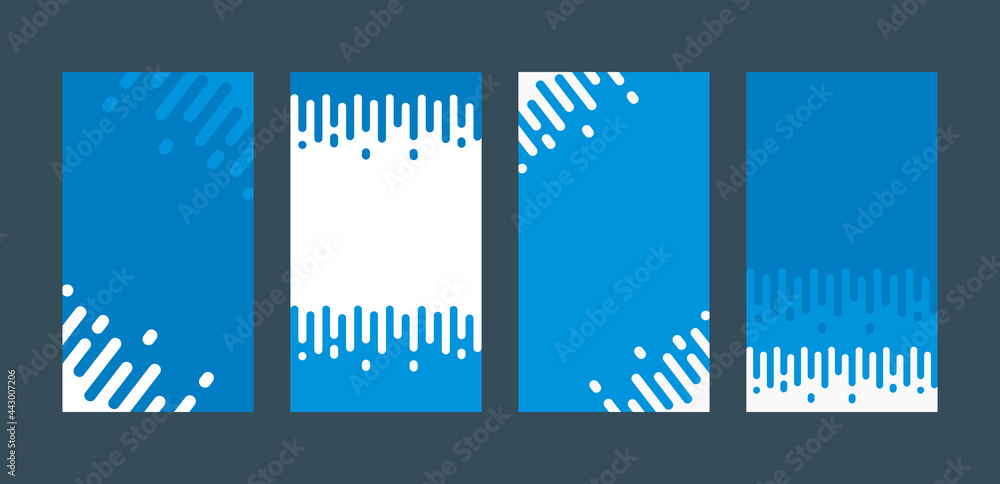 Set of Abstract Background with blue and white rounded lines flat design style. Vertical background vector suitable for social media story templates. Set of Abstract Background with blue and white rounded lines flat design style. Vertical background vector suitable for social media story templates.