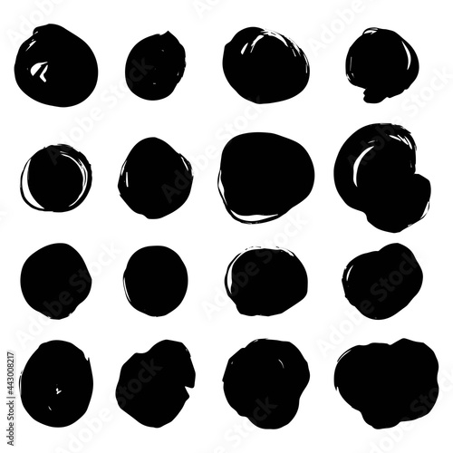 Blob shapes vector set. Random blotch, inkblot, stone silhouette, Ink stain. Organic abstract simple fluid splodge elemets.  isolated on white background. vector illustration