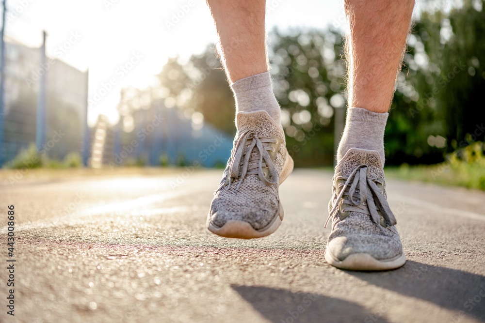 Man doing workout outdoors