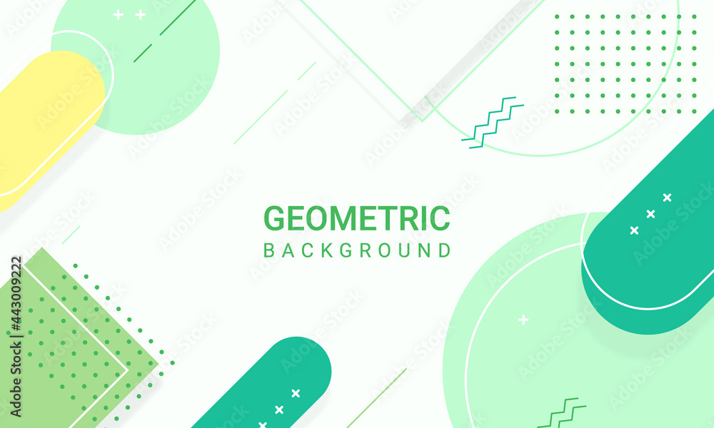 Abstract green geometric shapes of modern elements background