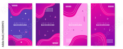 Abstract background made of halftone dots and curved lines in dark purple colors. Abstract modern vector background overlap layer purple background