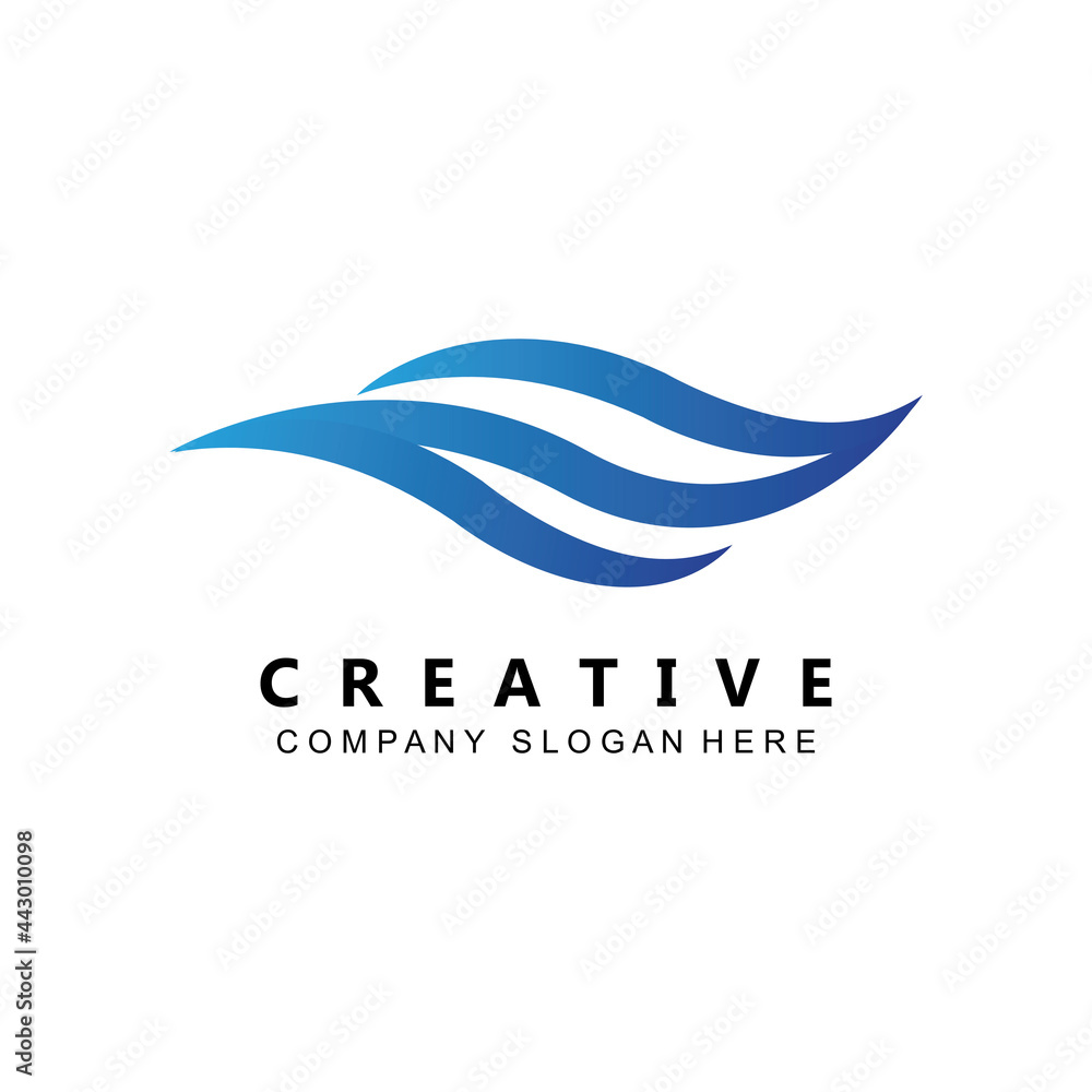 simple ocean wave logo icon vector simple ocean wave logo icon vector