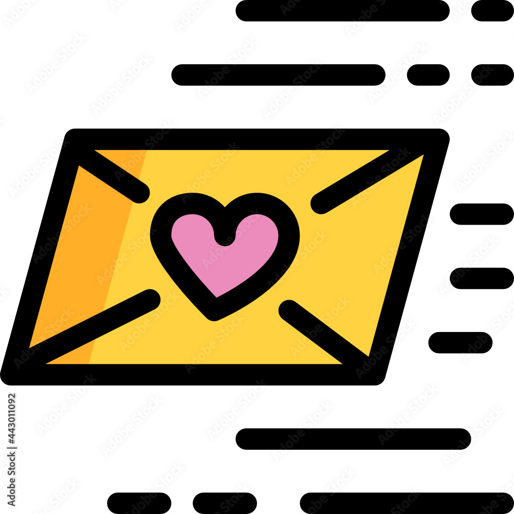 love letter color outline icon love letter color outline icon