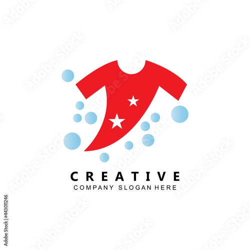 simple home laundry logo icon vector