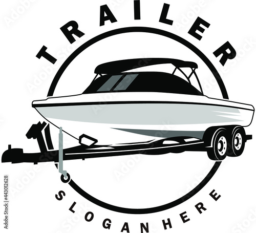 boat and trailer boat vector trailer vector boat logo design