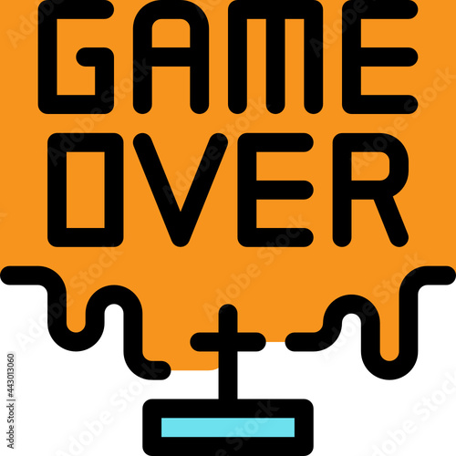 game over color outline icon