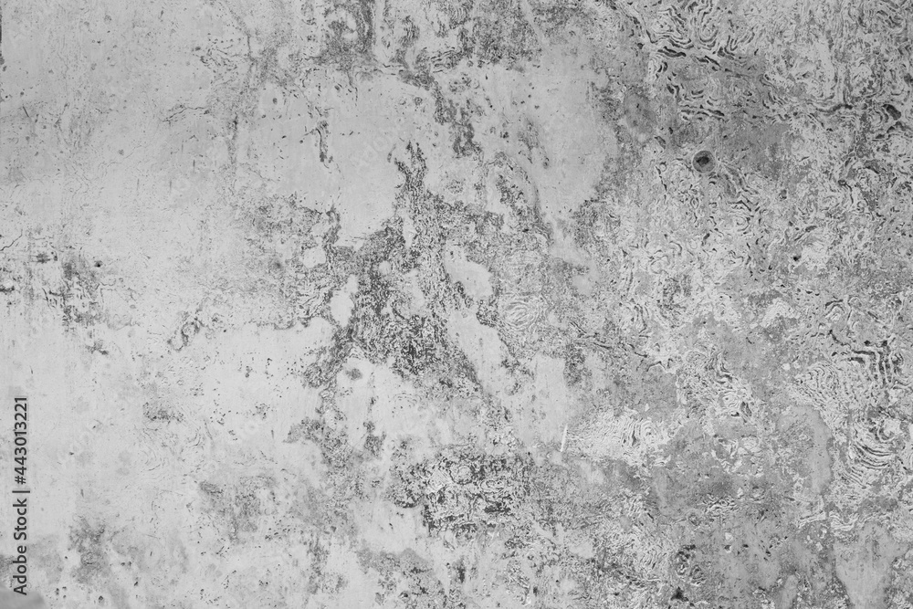Fototapeta premium Loft-style plaster walls, gray, white, empty space used as wallpaper. Popular in home design or interior design. with copy spaces.