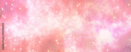 Abstract gradient pink sky with shining star background. Colorful Universal concept.
