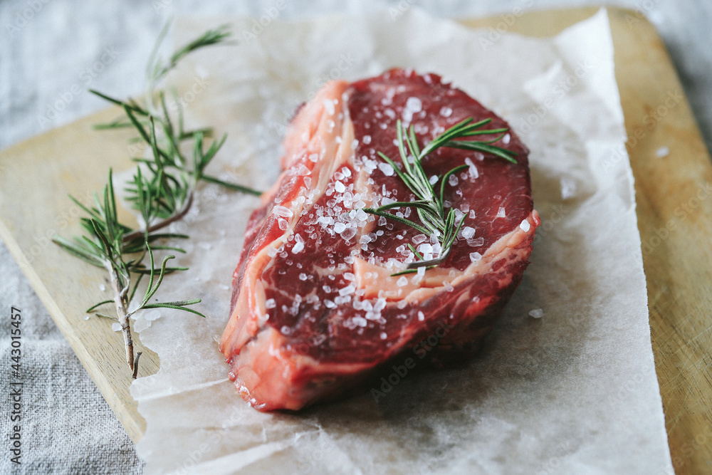 Raw steak on the table
Cooking. Raw piece of steak on the table with piece of rosemary
Raw steak on the table
Cooking. Raw piece of steak on the table with piece of rosemary