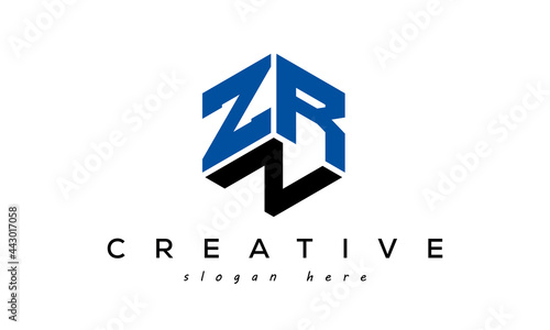ZRN letters creative logo with hexagon photo