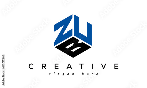 ZUB letters creative logo with hexagon photo