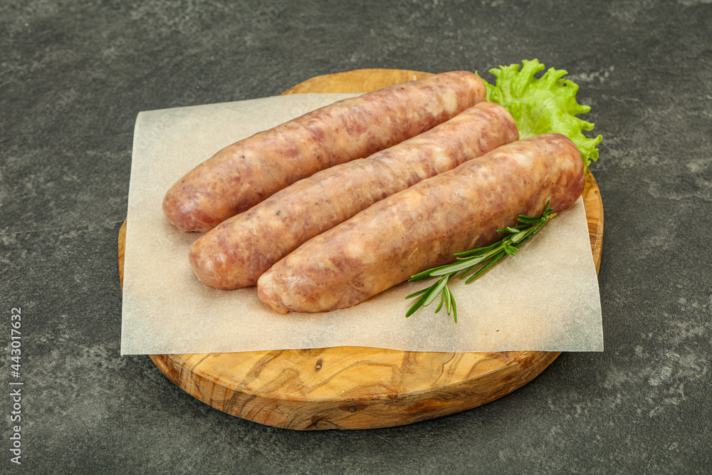 Raw pork meat sausages for grill Raw pork meat sausages for grill
