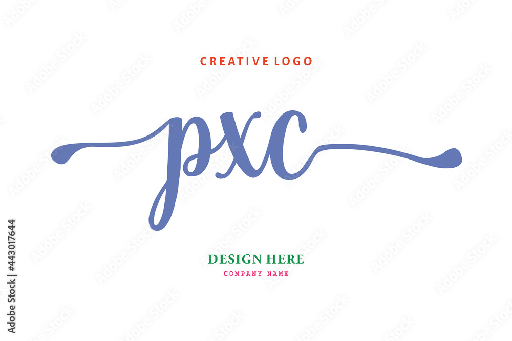 Obraz premium PXC lettering logo is simple, easy to understand and authoritative
