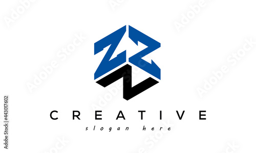 ZZN letters creative logo with hexagon photo