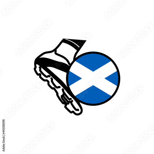 Foot ball and flag of scotland logo photo