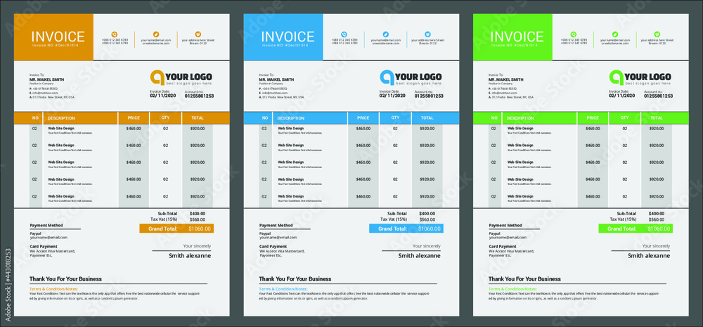 © AC - Minimalist Invoice Easy to edit and customize, © AC - Minimalist Invoice Easy to edit and customize,