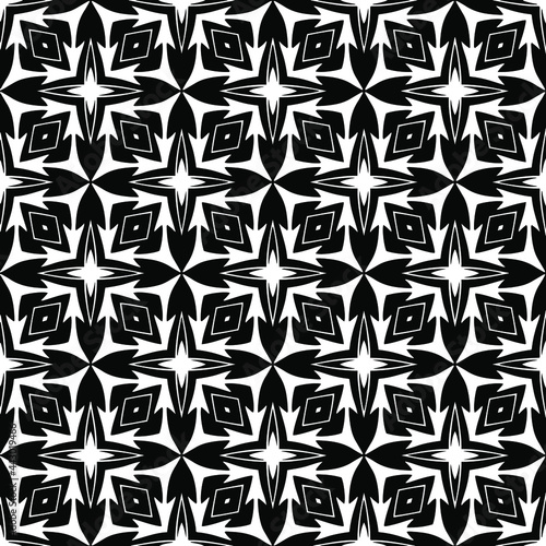 floral seamless pattern background.Geometric ornament for wallpapers and backgrounds. Black and white   pattern.  © t2k4